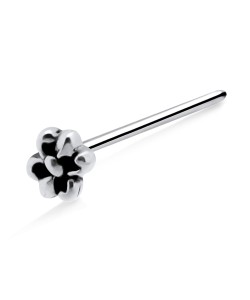 Flower Silver Straight Nose Stud NSKA-1025